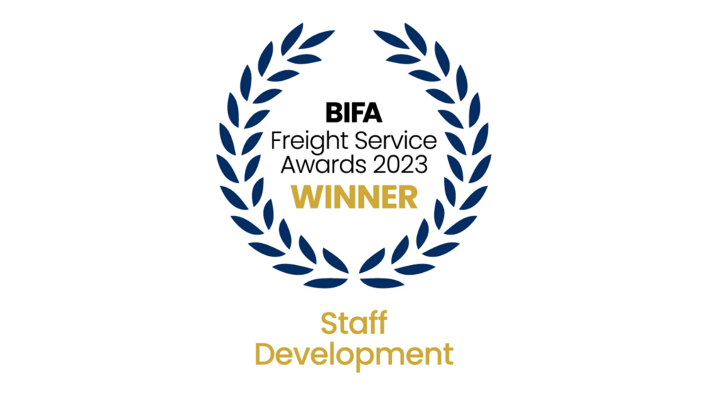 Award symbol for the British International Freight Association’s staff development category.