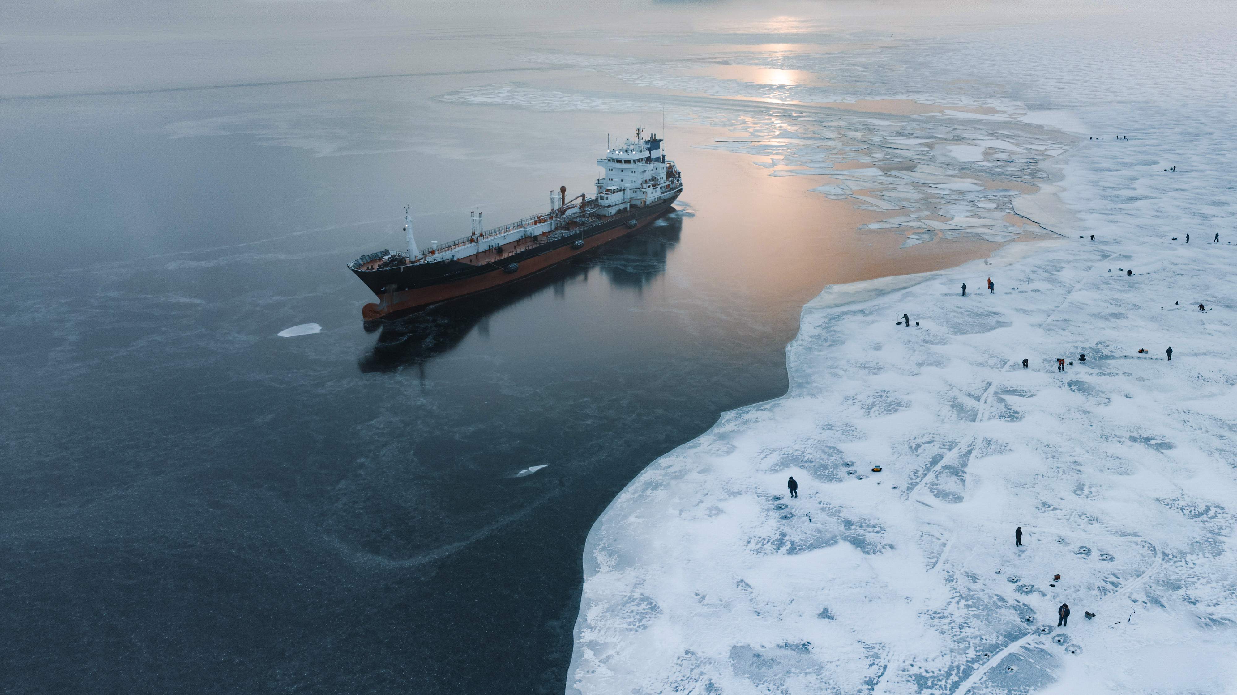 arctic polar icebreaker northern sea route NSR ice container ship concept.