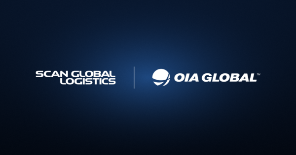 OIA Global and Scan Global Logistics logos side by side, announcing that OIA Global has entered into an agreement to join SGL.